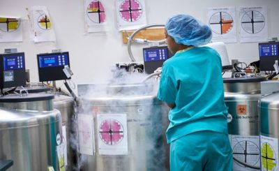 specialist conducting egg-freezing process