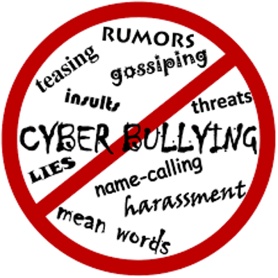 a red-framed frame containing cyberbullying insults